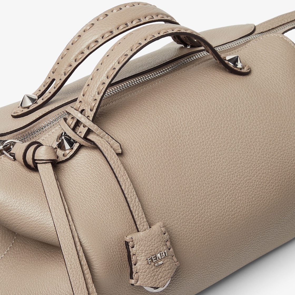 FENDI By The Way Selleria Large Dove gray Selleria bag with 200 hand-sewn topstitches - Image 5